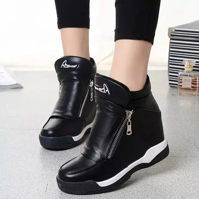 

Women Wedges High Top Platform Shoes Trainers Female Dropshipping Casual Trainers Height Increasing Shoes Tenis Feminino