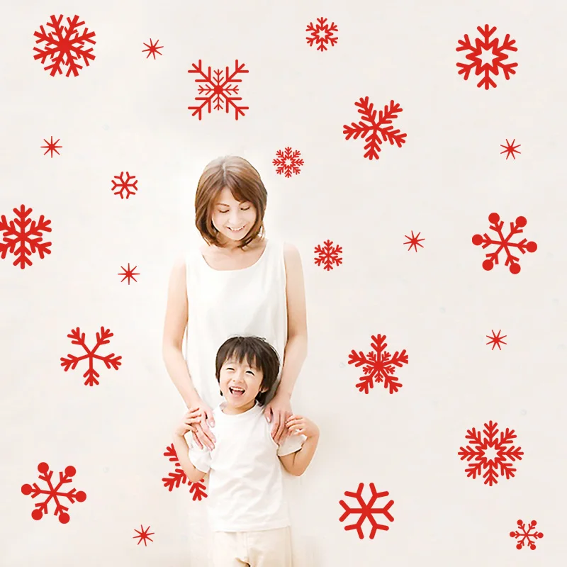 CH-59 Christmas and Xmas Snowflake Flakes Frozen Window Glass Wall Sticker Layout Window Decorative Wall Sticker Window Grilles