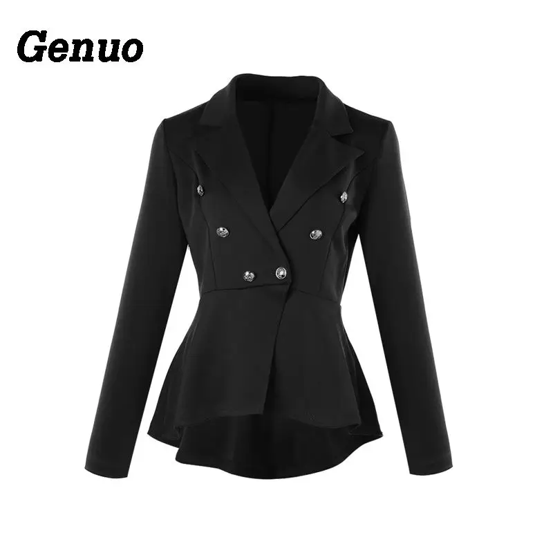 

Genuo Fashion Slim Fit Women Blazer Jacket Women Solid Ladies Blazer Office Jacket Elegant Female Solid Button Plus Size