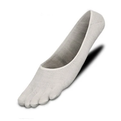 5 пара/лот стиль Повседневное Для мужчин с ног Носки для девочек мужской Твердые Хлопок Пять пальцев Носки для девочек Для мужчин короткие невидимый носок дышащие носки до лодыжки - Цвет: white
