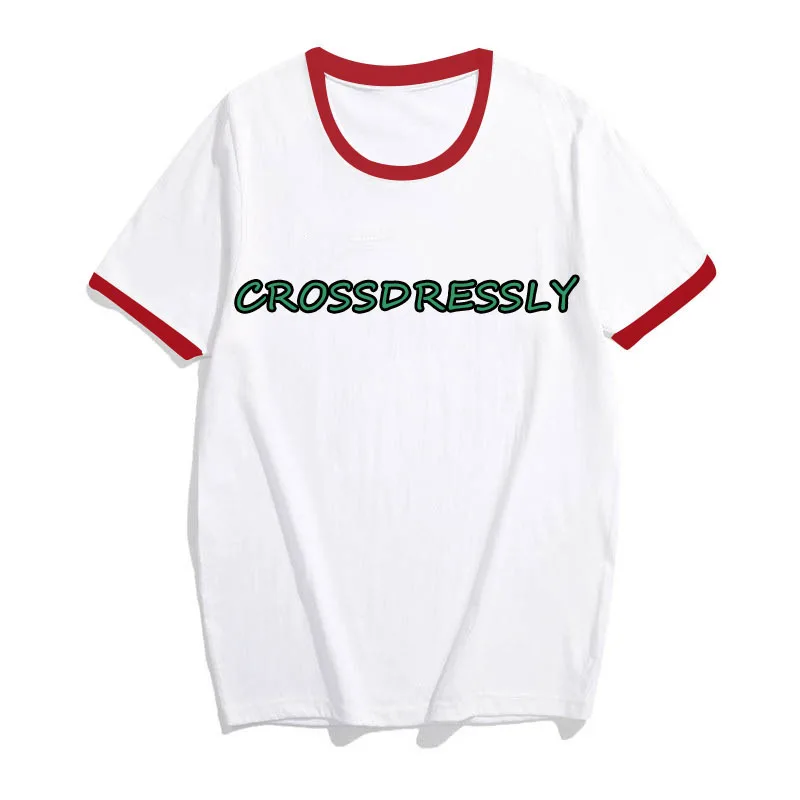 

New short-sleeved pop elements stretch cotton round neck simple red print women's shirt summer fashion T-shirt high quality