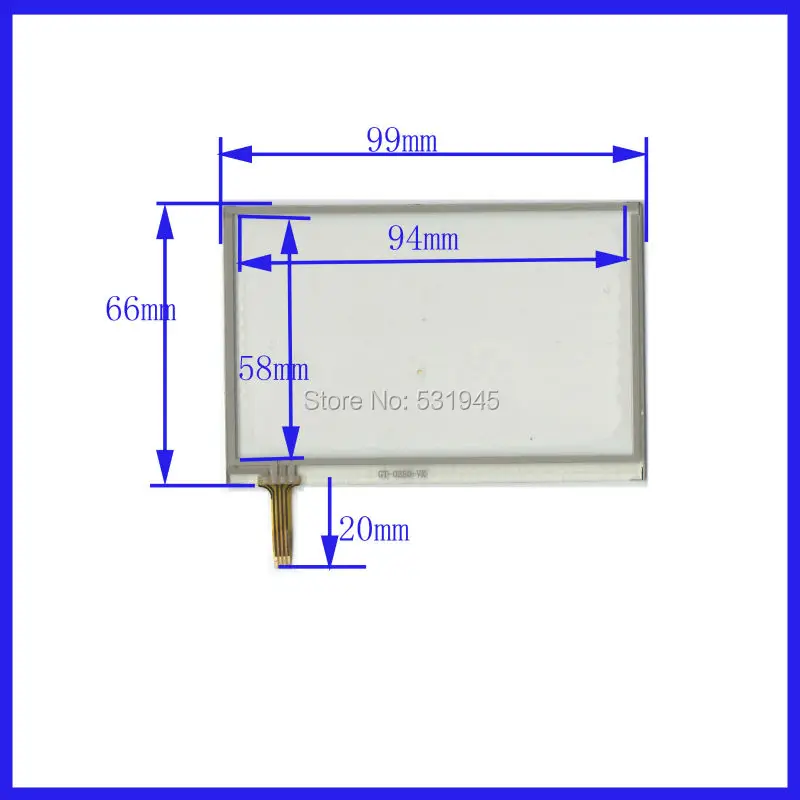 

ZhiYuSun NEW 4 Inch Touch Screen 99*66 for industry applications 99mm*66mm for GPS GLASS
