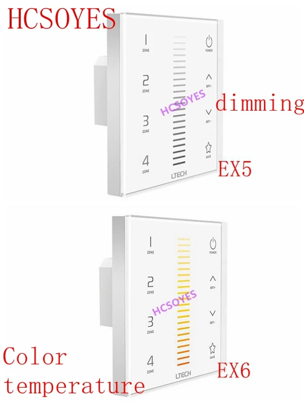 LTECH EX5 EX6 Сенсорная панель затемнение панели цветовой температуры (4 отделения) 2,4G РФ DMX512 5 настенное крепление выходной сигнал