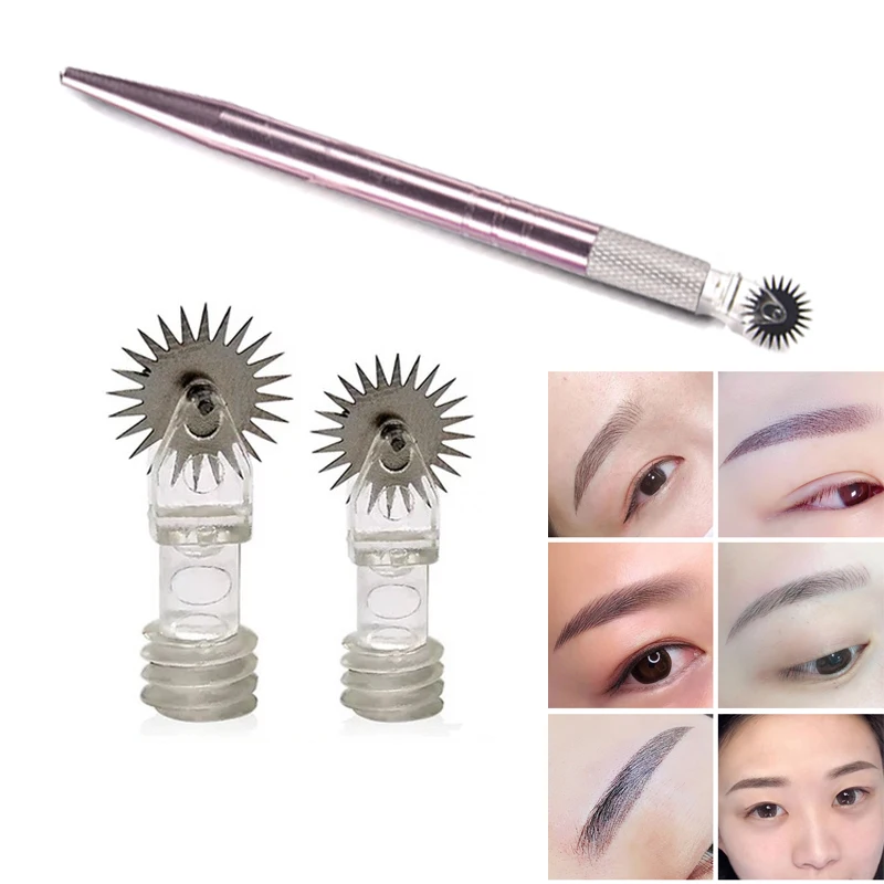 

Korea 10pcs Easy Color Roller Pins Microblading Needles for Embroidery Pen Permanent Makeup Fog Shading Needles with One Pen