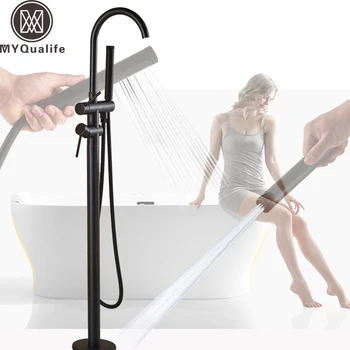 

Black Bronze Bathtub Faucet Free Standing Bathroom Tub Sink Mixers 2 Function Handshower Sprayer Claw Floor Mounted Tub Faucets