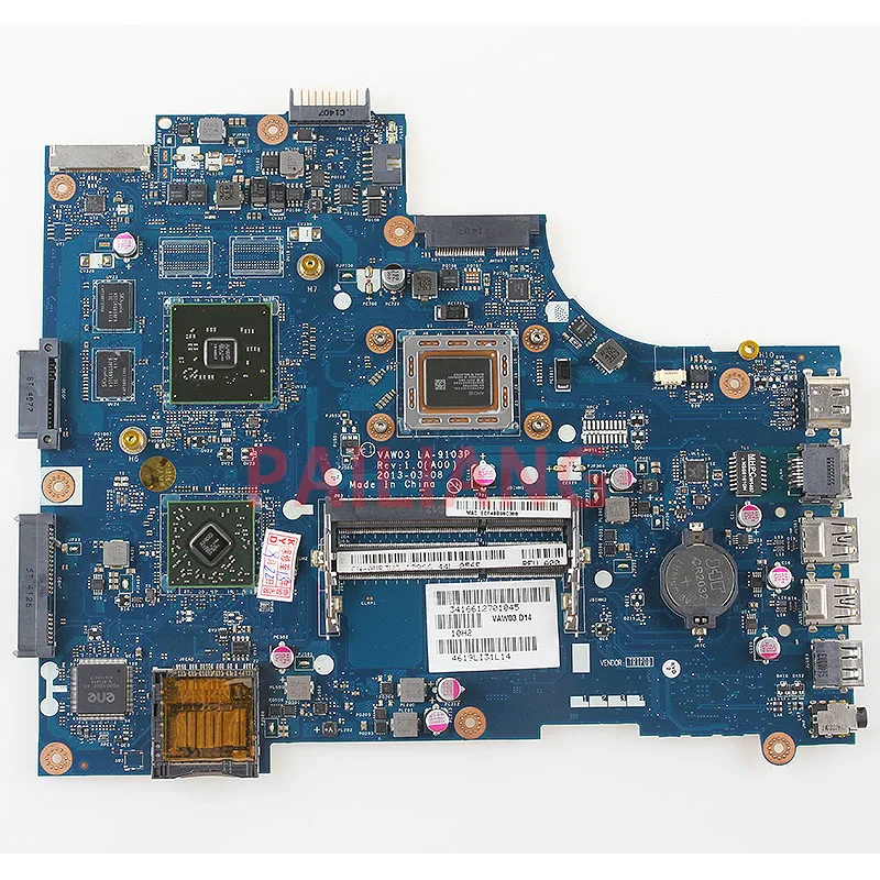 Материнская плата для ноутбука PAILIANG DELL Inspiron 15R 5525 3525 материнская ПК AMD CPU VAW03 LA-9103P