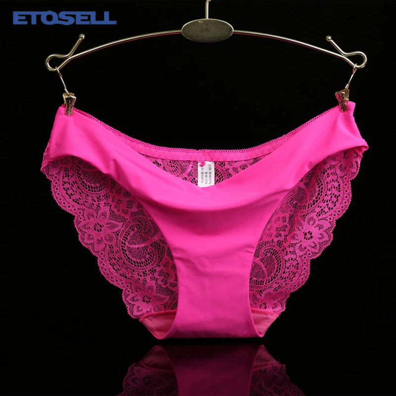Women's Sexy Lace Panties Plus Size Embroidered Seamless Cotton Breathable Panty Hollow Briefs