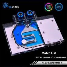 Bykski полный охват GPU водяной блок для ZOTAC GeForce GTX 1080Ti мини грейфит карты радиатор N-ST1080TIMI-X