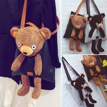 Neue mode herbst und winter plüsch bär tasche frauen große umhängetasche karton tote schöne handtasche