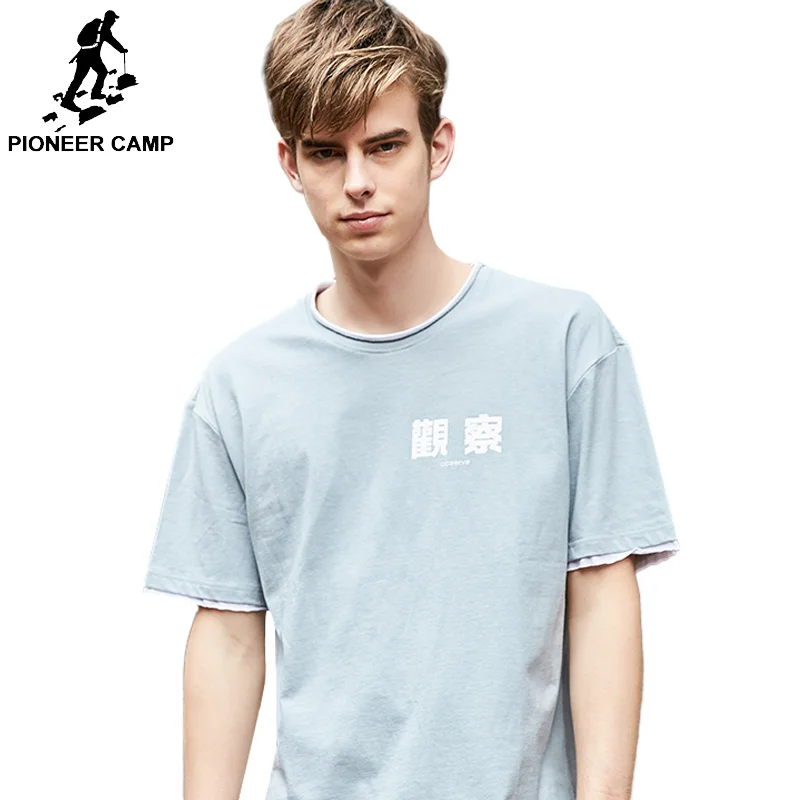 

Pioneer Camp Chinese Style men t-shirt Short Sleeve Causal Cotton t shirt Male Letter Printed O-neck ADT901096