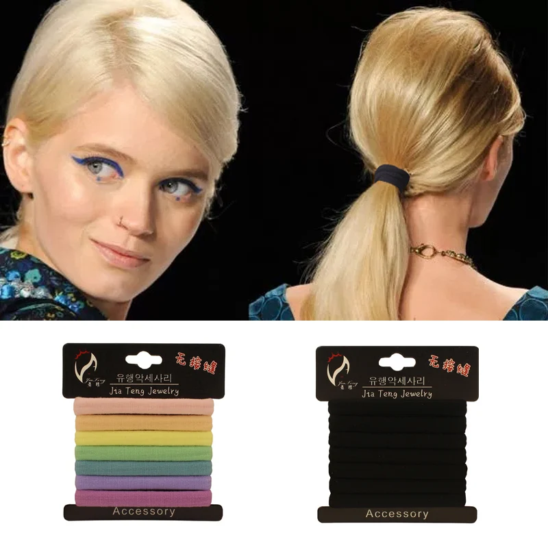 

Aikelina 7pcs/card Super Quality Kids Girls Women Gum For Hair Accessories 8 Series Colors Hair Holders Rubber Bands Elastics