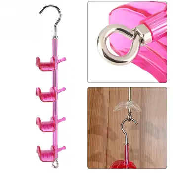 

1 Pcs Rotatable Plastic Wall Hook kapstok haken Handbag Holder 4-Hooks Purse Bag Hanger Hanging Rack Storage Organizer Shelf