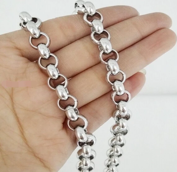 Round Rolo Link Chain Necklace Women 