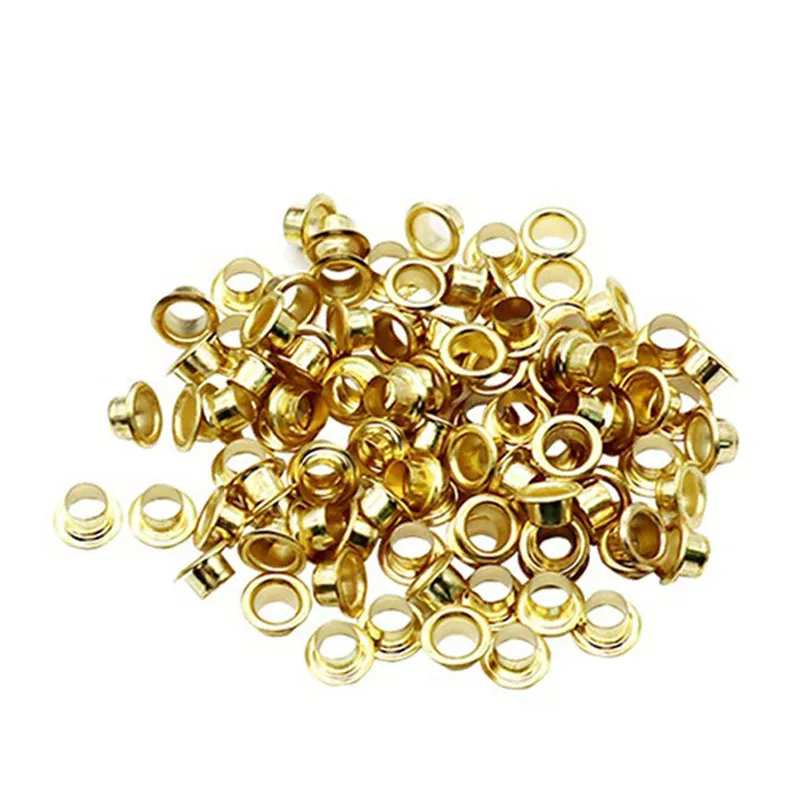 100 Pcs Eyelets 4mm Titanium Eyelets with Washer Leather Tool Craft Repair Grommet Eyelets setter Shoes eyes armband #2h15 (3)