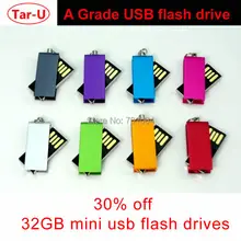 100 штук 8 Гб мини металлический usb флеш-накопитель Флешка с поворотным шарниром маленький флеш-накопитель