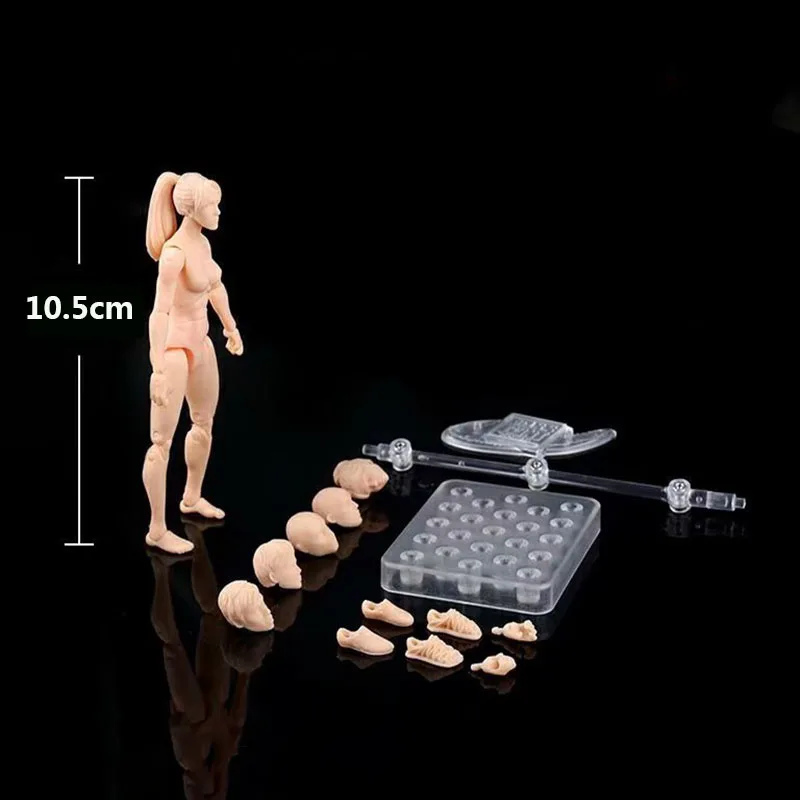 Günstig Figma Action Figure Spielzeug Künstler Beweglichen Gliedmaßen Männlich Weiblich 10,5 cm gelenke körper Modell Mannequin Kunst Skizze Zeichnen Puppen