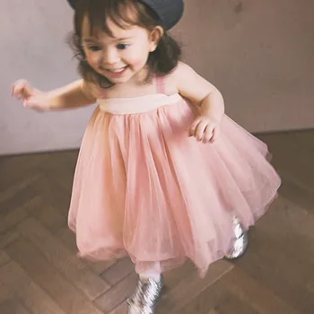 

Yarn Princess Tutu Dress Wedding Party Vestido Infantil New Summer Dual Backless Net Baby Girls Child Kid Girls Sleeveless Solid