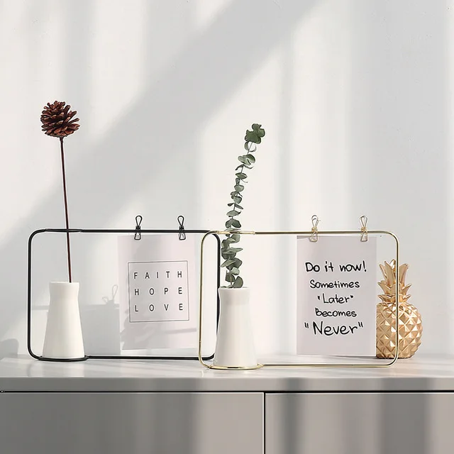 Уникальная ваза керамическая с цветами цветочный горшок с железными фоторамками набор настольная установка для производства панелей ваза фото рамка рождественские подарки