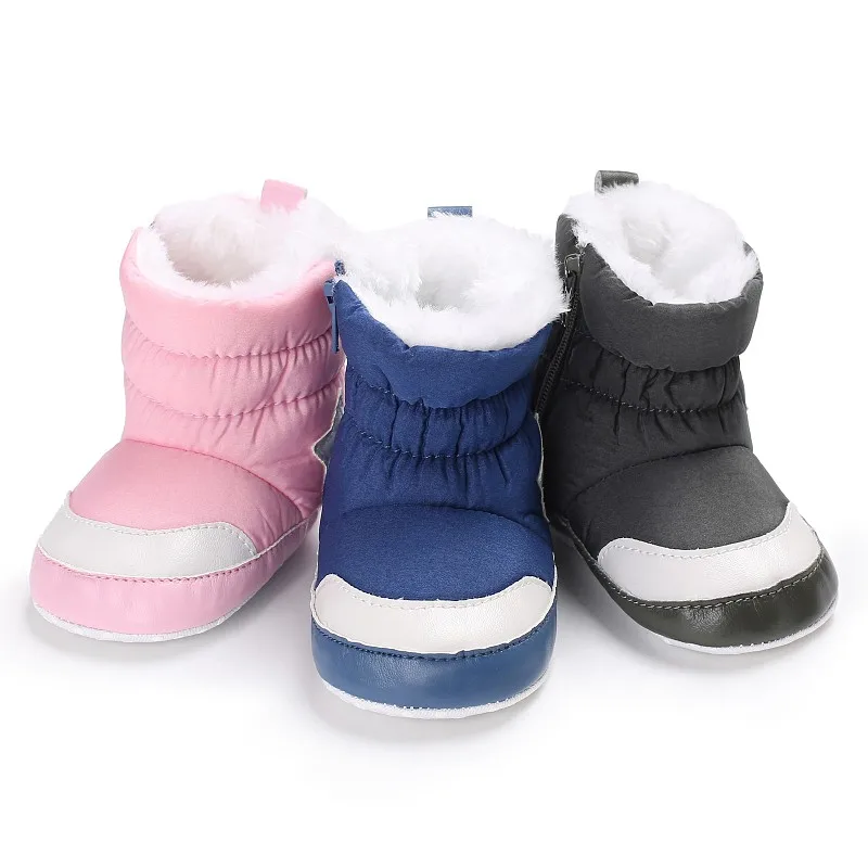 2017 зимние модные сапоги мягкая подошва детские мокасины Обувь для малышей теплые Сапоги и ботинки для девочек сапоги с нескользящей