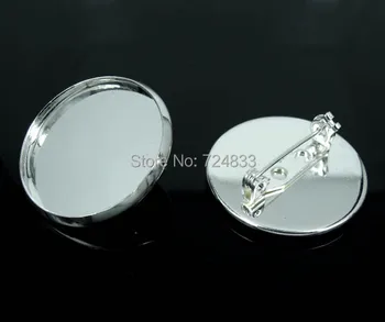 

Blank Brooch Base Round Bezel Trays Cabochons Brooches Pins Back Settings Stuffs Findings Silver Plated Brass Bulk Wholesale