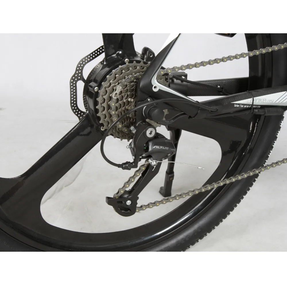 Clearance Cyrusher S600 Electric Mountain Bike 26x17 Carbon Fiber frame bike 250W 36V 6.8ah Battery 9 Speeds Electric mountain Bicycle 4
