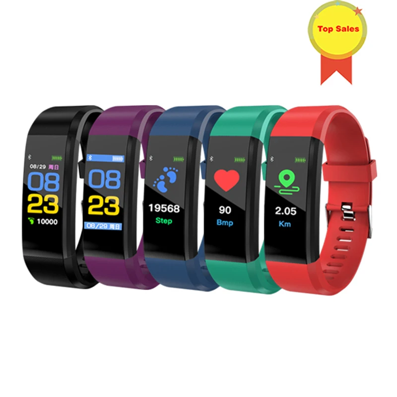 

Smart Bracelet Heart Rate Monitor Blood Pressure Monitor Colorful Screen Vibrating Alarm Clock men smartband pk fitbits miband 3