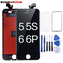 LCD para o iphone 6/5S/5/6 p Display LCD Touch Screen Substituição Digitador Assembléia para iphone 6 5s 6p lcd pantalla + filme de vidro + ferramenta