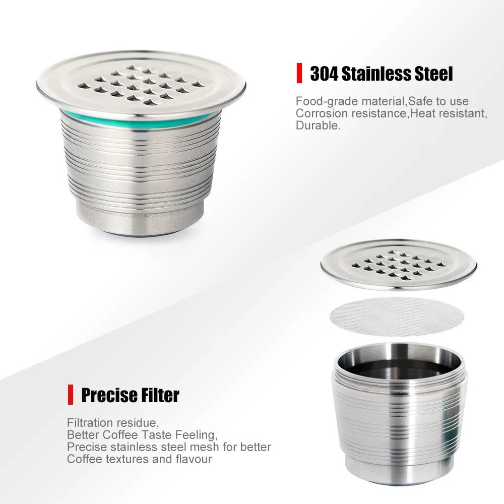 Новая версия из нержавеющей стали многоразовые кофейные капсулы многоразового использования кофейные фильтры капсулы для кофемашин Nespresso кофейная посуда подарки