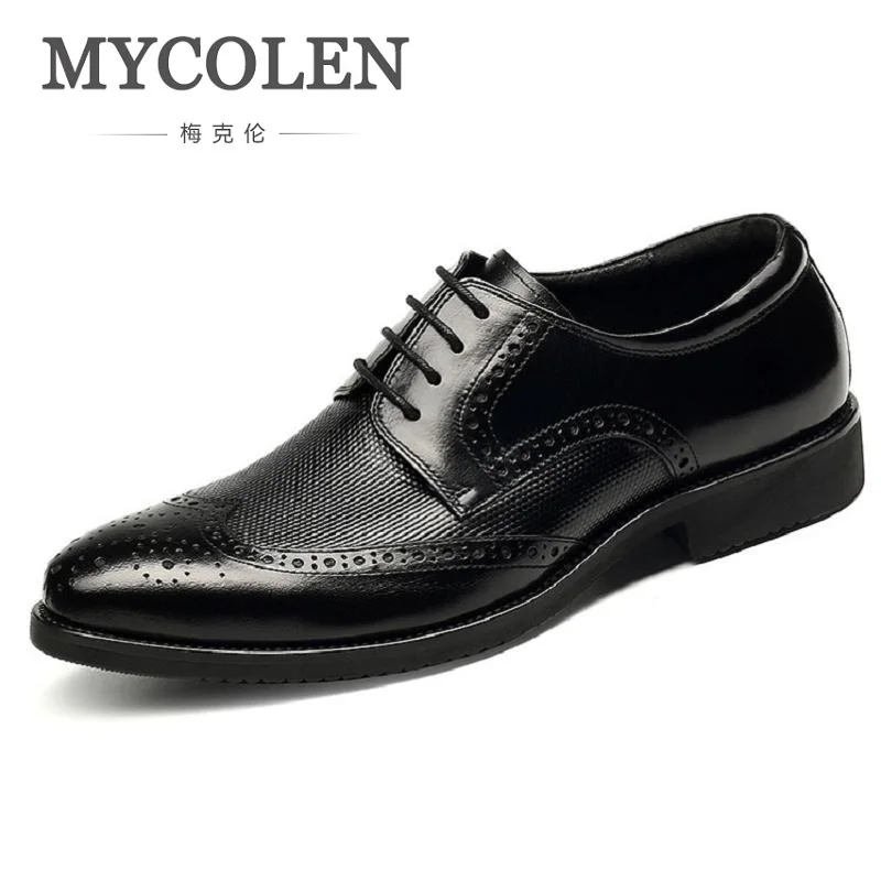

MYCOLEN Cozy Man Casual Shoes Lace Up Genuine Leather Dress Formal Shoes Luxury Fashion Breathable Oxford Shoes For Men