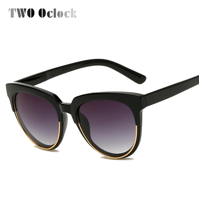 Два Oclock ретро в форме кошачьих глаз солнцезащитные очки Для женщин Винтаж дамы солнцезащитные очки UV400 Мода черные тёмные очки оптика аксессуары для глаз X8103