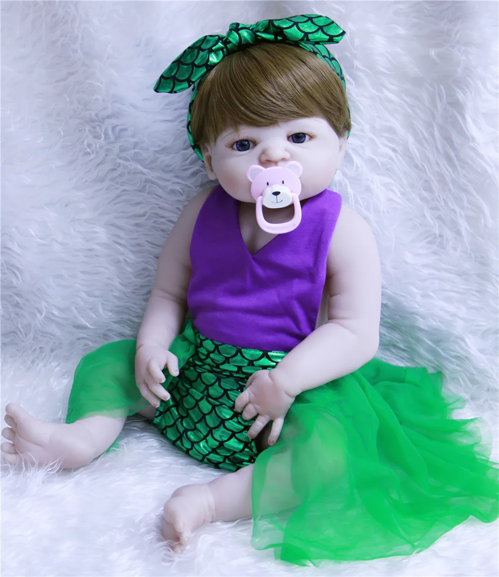 

DollMai bebes reborn menina 23" completa silicone reborn baby girl dolls toys for children gift lovely princess dolls