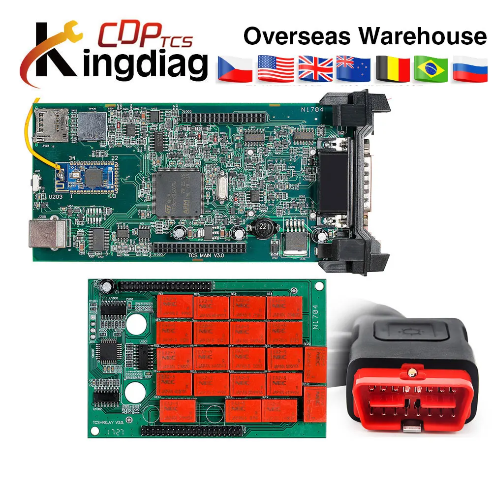 TCS 2016.R0/2015.R3 сканер с bluetooth Новый VC I obd2 диагностический инструмент 2 зеленая плата
