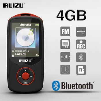 

New Original RUIZU X06 4GB Bluetooth Sport MP3 Player with 1.8Inch Screen high quality lossless Recorder FM E-Book Music Player