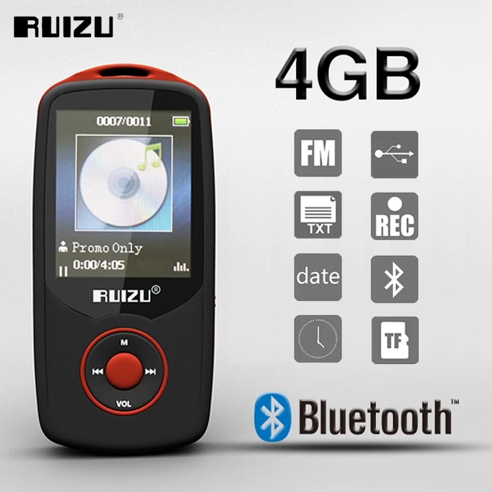  New Original RUIZU X06 4GB Bluetooth Sport MP3 Player with 1.8Inch Screen high quality lossless Rec