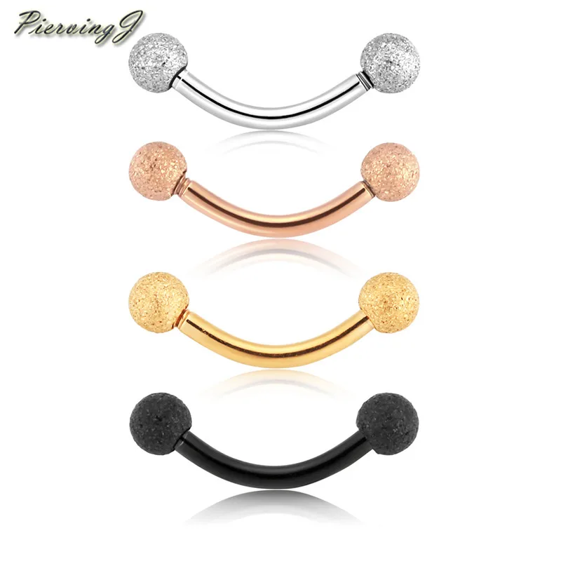 16G 5//16/" Steel Curved Eyebrow Ring Barbell Prong set 3mm Crystal balls