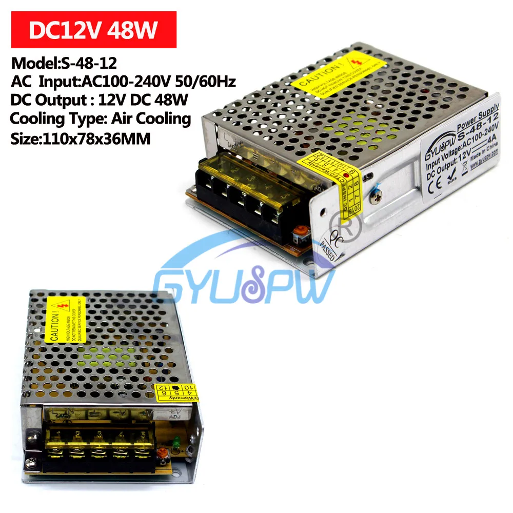 Светодиодный импульсный источник питания DC12V DC24V 15 Вт 24 Вт 36 Вт 48 Вт 60 Вт 72 Вт 100 Вт 120 Вт источник питания трансформатор переменного тока в постоянный ток 12 в 24 В SMPS