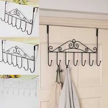 

DSHA New Hot 7 Hanger White Towel Hat Coat Clothes Wall Hook Over Door Bathroom