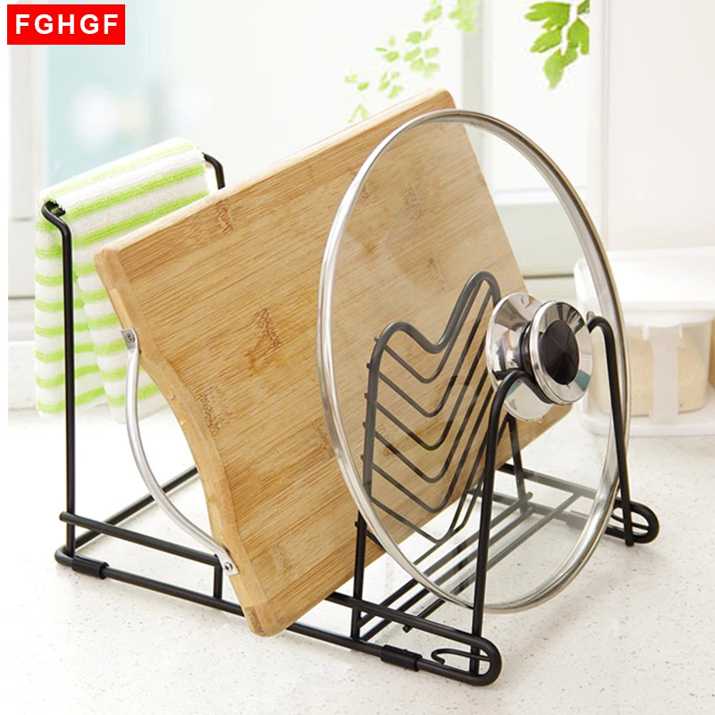 Multi Purpose Kitchen Storage Racks Pot Pan Cookware Lid Chopping Block