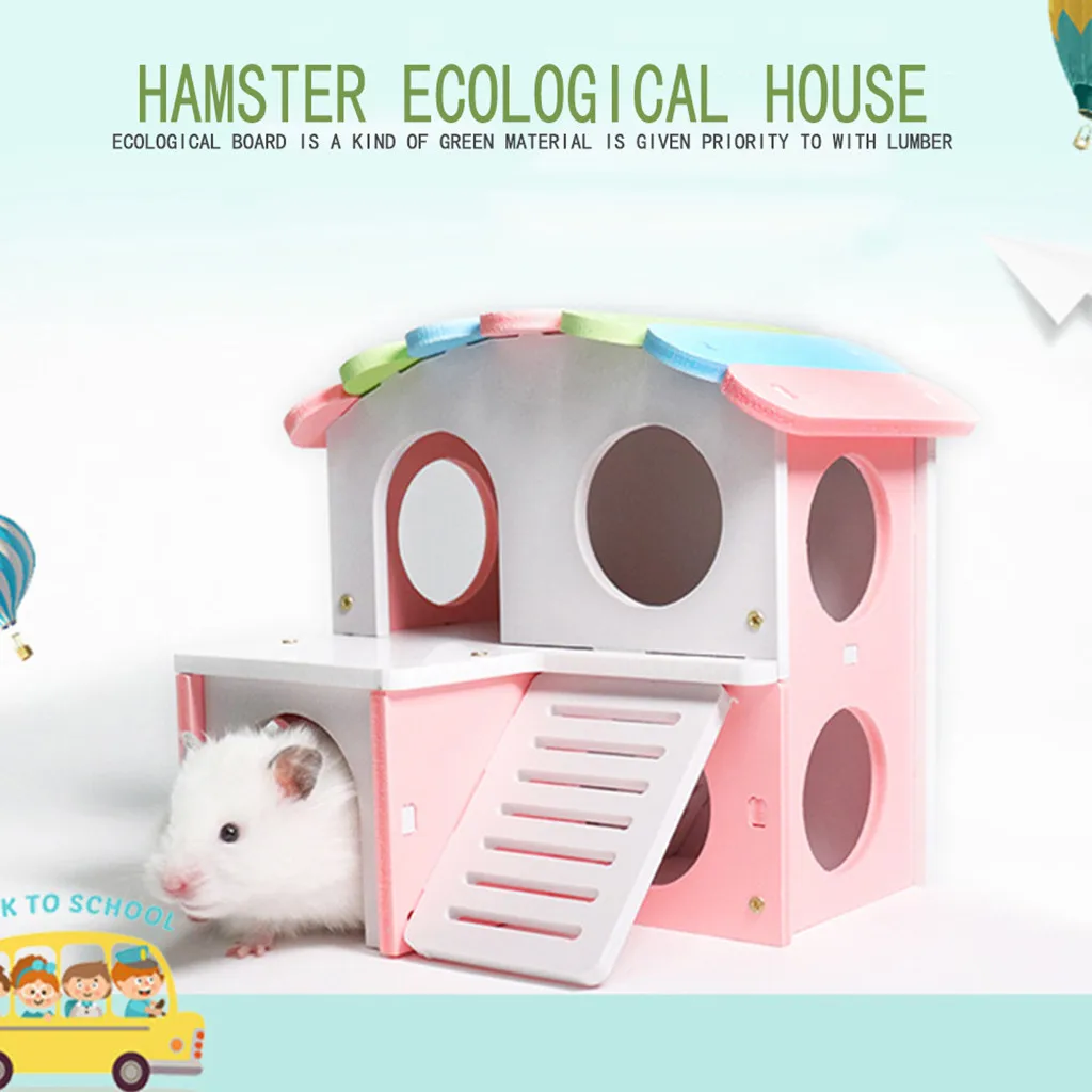 

Small Pet Mouse Toy Entertainment House Color Hamster Wooden Toy Sport Ladder Exercise Hamster Ladder Brinquedos Jouet Bois