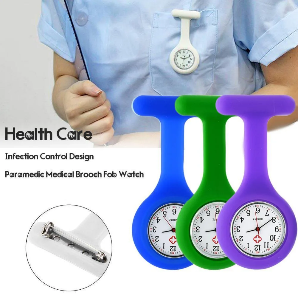 New Nurses Watches Doctor Portable Fob Watch Brooches Silicone Tunic