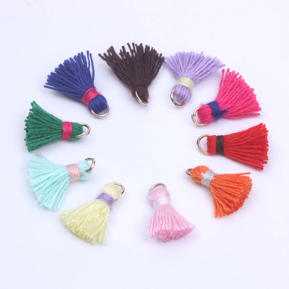 1.6cm Mini Cotton Tassels Colorful Small Tassels for jewelry diy boho