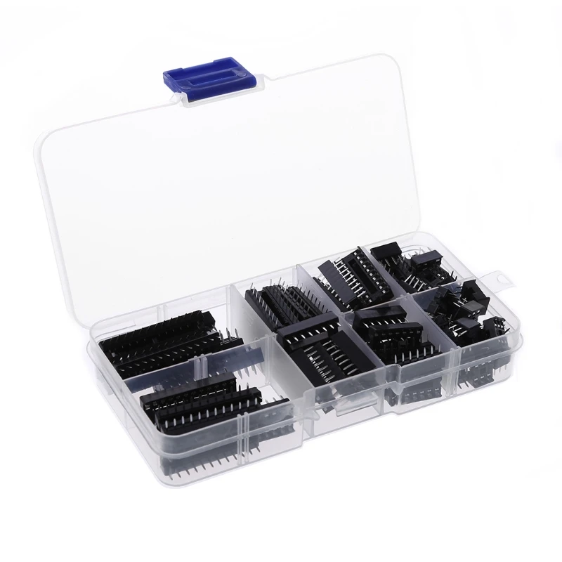 66 Pcs/set DIP IC Sockets Adaptor Solder Type Socket Kit 6 8 14 16 18 20 24 28 Pins L15 IUI 