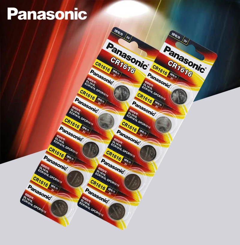 10 шт./лот CR1616 2 шт. кнопочная ячейка батарейки-таблетки Panasonic 100% оригинальный cr 1616 3V