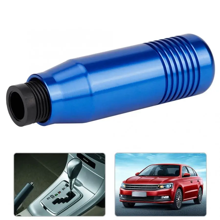 Universal Aluminum Alloy Car Auto Manual Gear Shift Stick Knob Head Blue shift knob adapter shifter handle auto accessorie