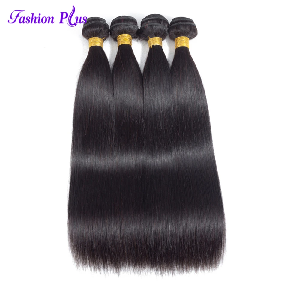 

Fashion Plus 4 Bundle Deals Peruvian Straight Hair Bundles Human Hair Extensions 10-30 Inches Remy Hair Weave Bundles