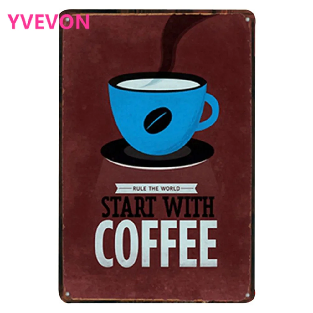 Кофе делает все возможное, металлическая жестяная вывеска Винтаж Кофе доска для чай время в Бутик Магазин кухня LJ5-10 20x30 см B1 - Цвет: p
