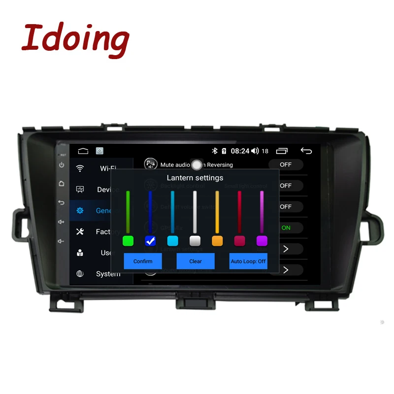 Excellent Idoing 9"4G+64G Octa Core 1Din Car Radio Android 8.1 Multimedia Player Fit Toyota Prius GPS Navigation Autoradio 2.5D IPS Screen 1