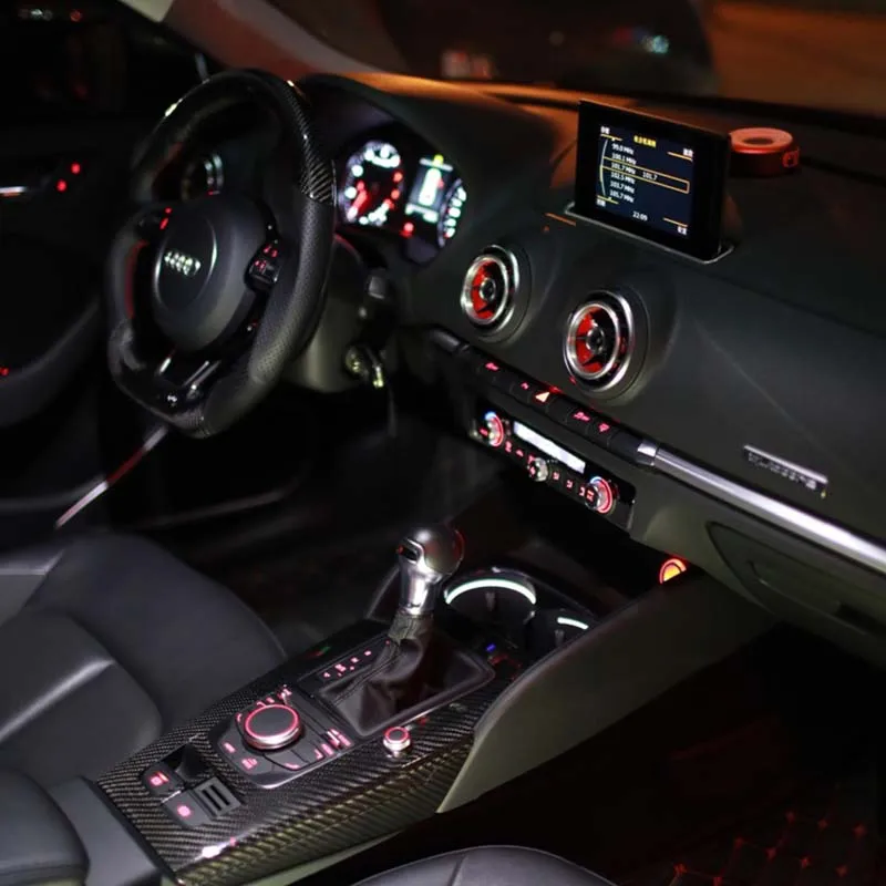 S3 углеродного волокна декоративные планки Центральная панель управления отделка дверной панели Крышка для Audi S3- левой стороны водительского сидения