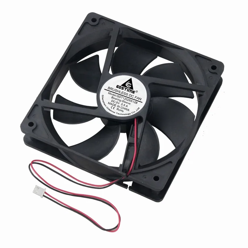 Gdstime 10 шт. 12 см кулер постоянного тока 5 в с высоким потоком воздуха 120x120x25 мм 12025