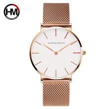 Men Women Watches Bracelet Stainless Steel Japan Quartz Female Male Wristwatch Rose Gold Ladies Clock Relogio